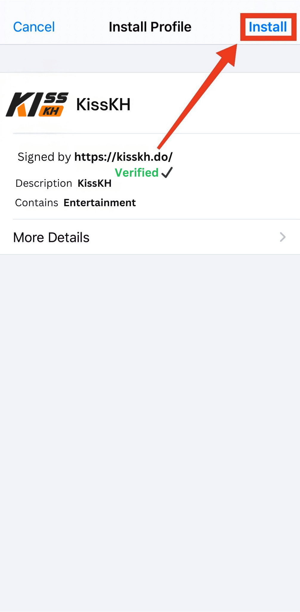 Install KissKH Profile